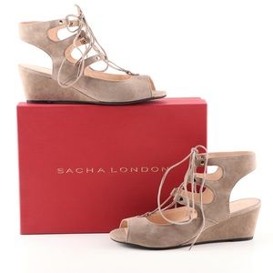 Sacha London Ankle Wrap Wedge Heel Sandals